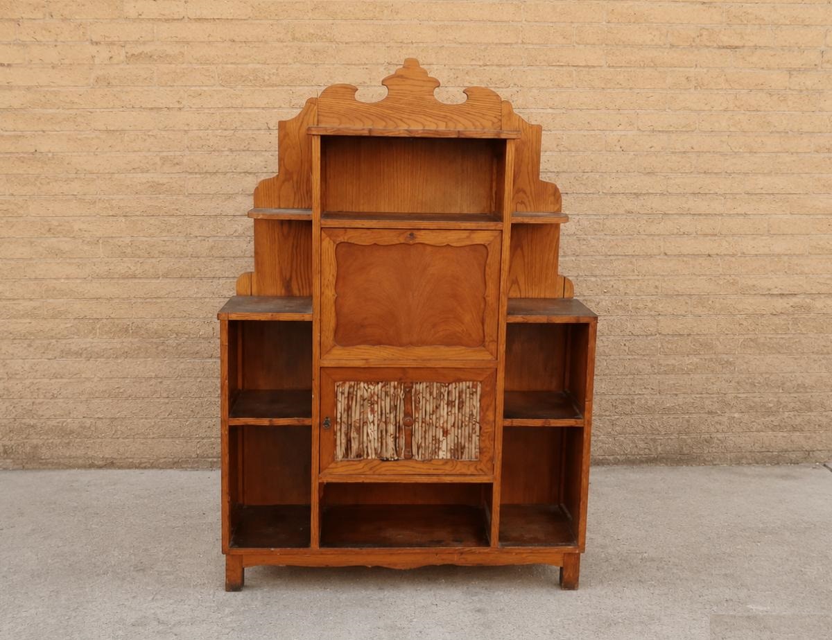 Estantería librería antigua estilo provenzal francés secreter. Mueble auxiliar librero antiguo estilo rústico.