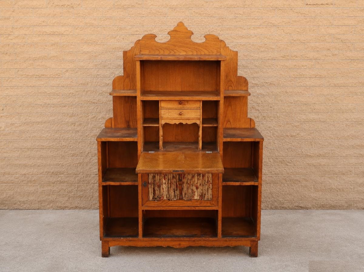 Estantería librería antigua estilo provenzal francés secreter. Mueble auxiliar librero antiguo estilo rústico. - Imagen 2