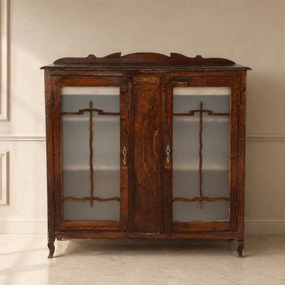 Vitrina antigua estilo Art Decó. Mueble Bar Librero antiguo. Estantería Librería estilo modernista.