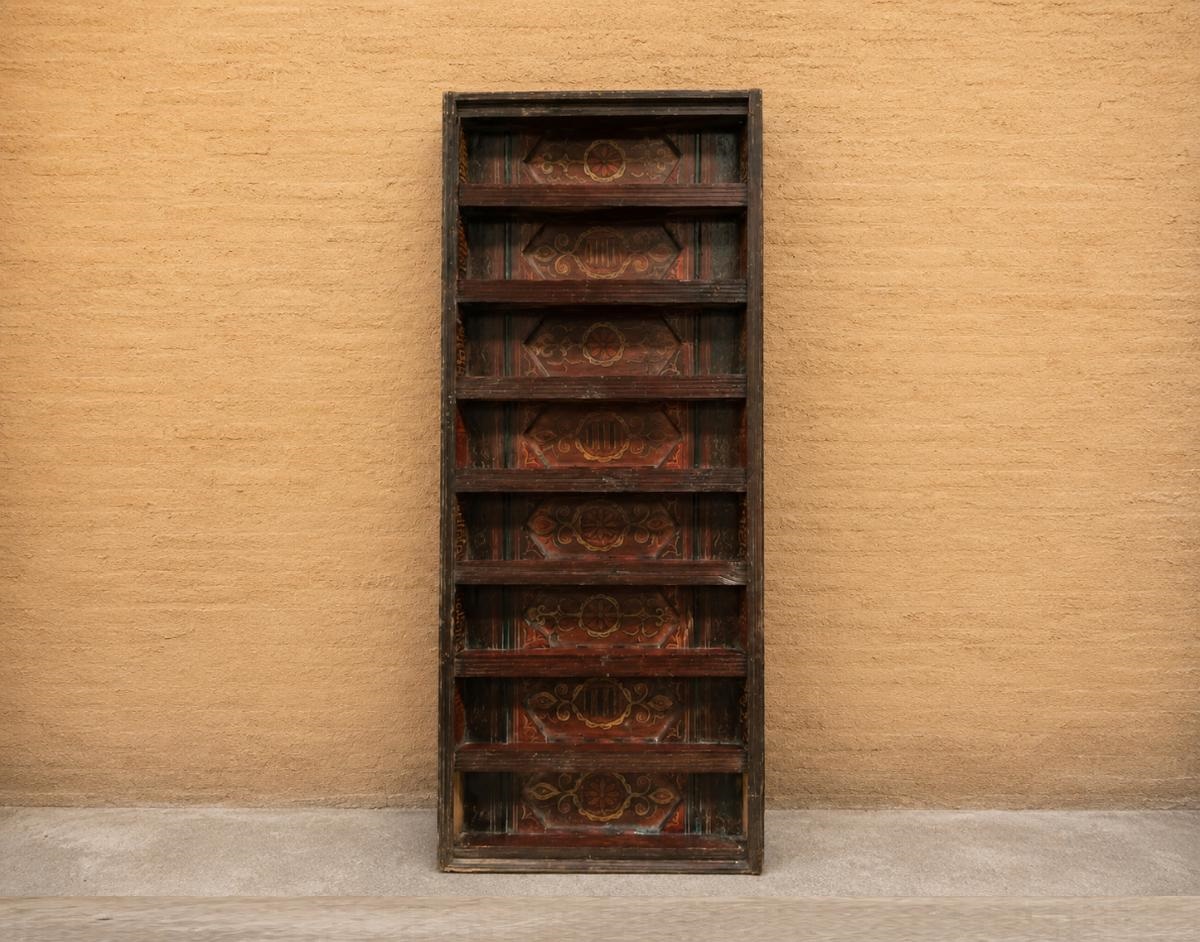 Artesonado antiguo 250x100cm. Techo madera Alfarje antiguo. Mueble Estantería Librería Librero.