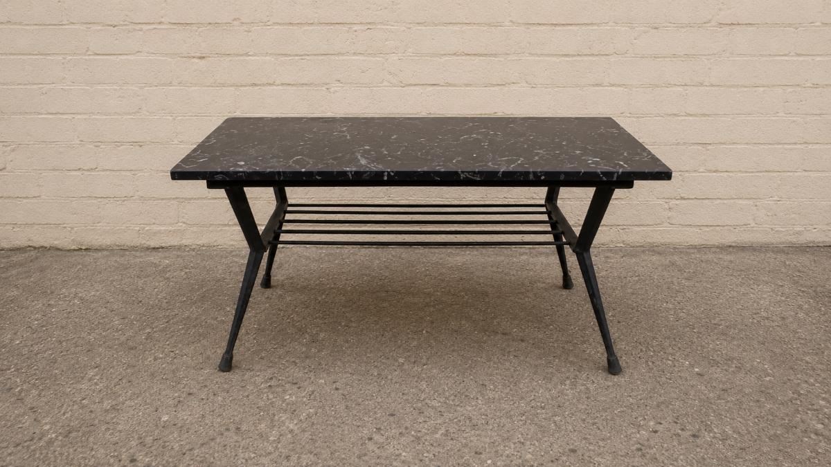Mesa revistero antigua vintage estilo Danés Nórdico. Mesa auxiliar baja centro de salón Mid Century. - Imagen 2