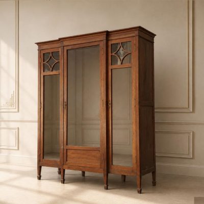Vitrina antigua estilo Art Decó. Aparador Mueble de salón Librero antiguo. Estantería Librería antigua.