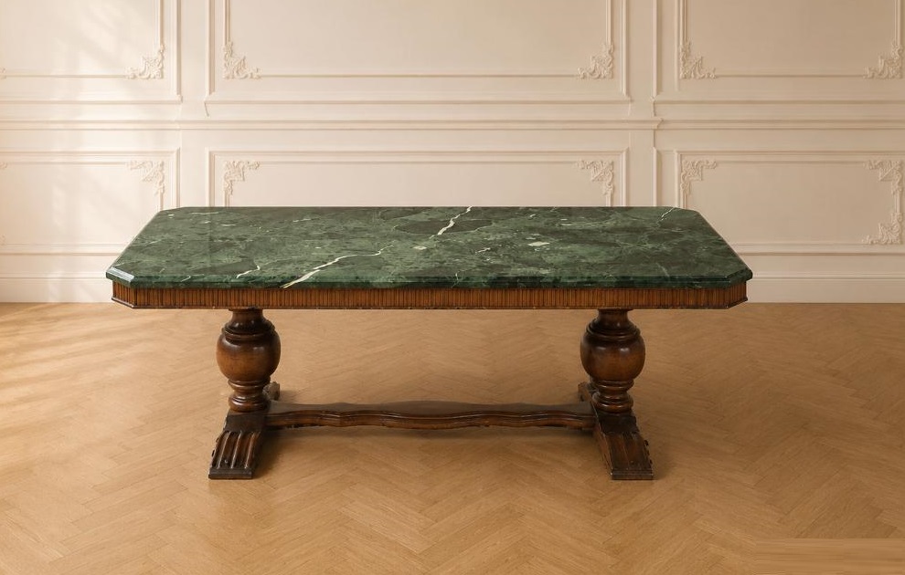 Mesa baja antigua centro de salón (145 cm). Gran Mesa Auxiliar antigua estilo inglés Victoriano. - Imagen 2