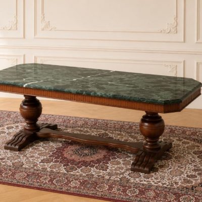 Mesa baja antigua centro de salón (145 cm). Gran Mesa Auxiliar antigua estilo inglés Victoriano.