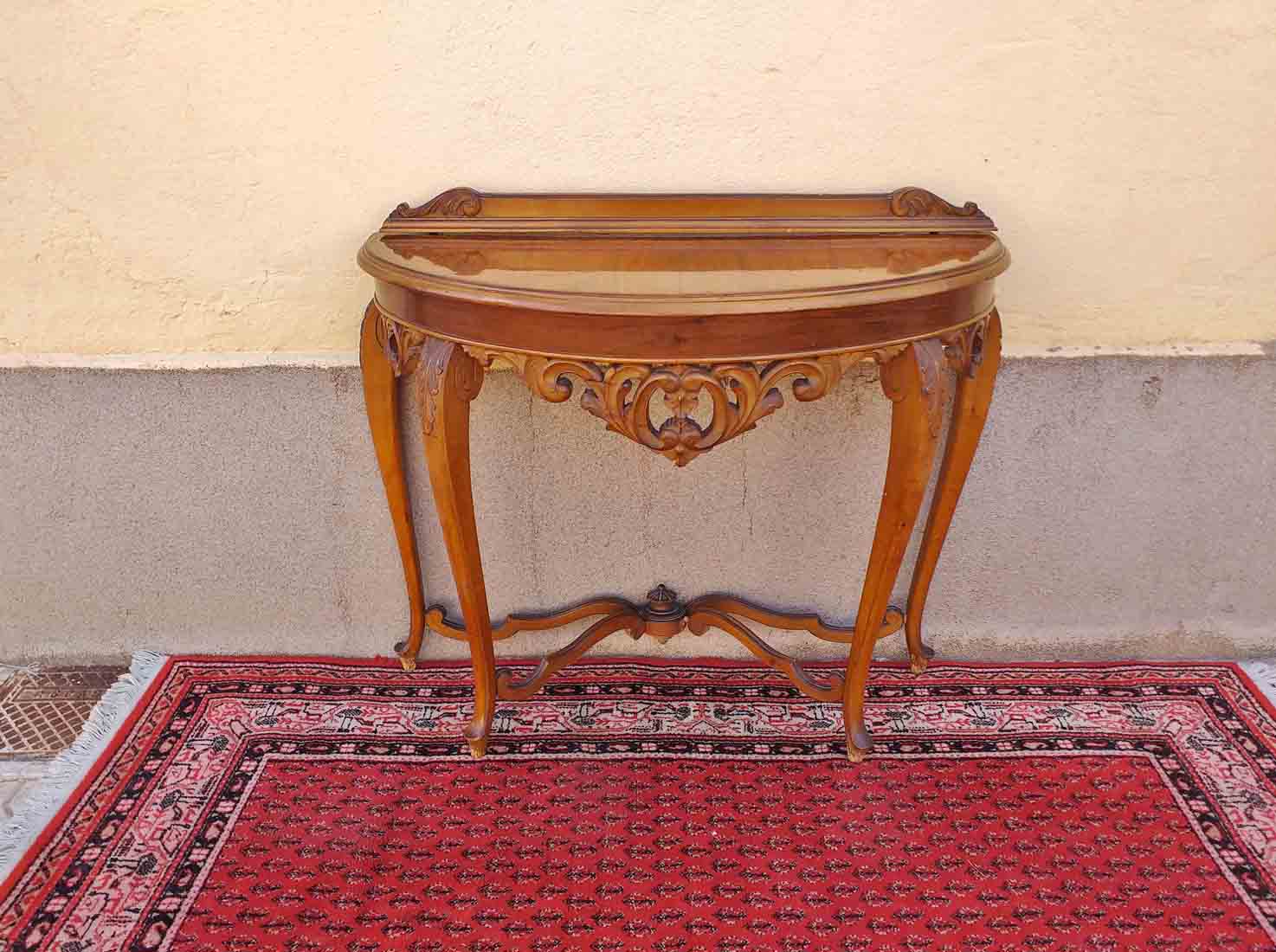 Consola antigua estilo Luis XV. Consola vintage. Mueble mesa auxiliar entrada  recibidor.