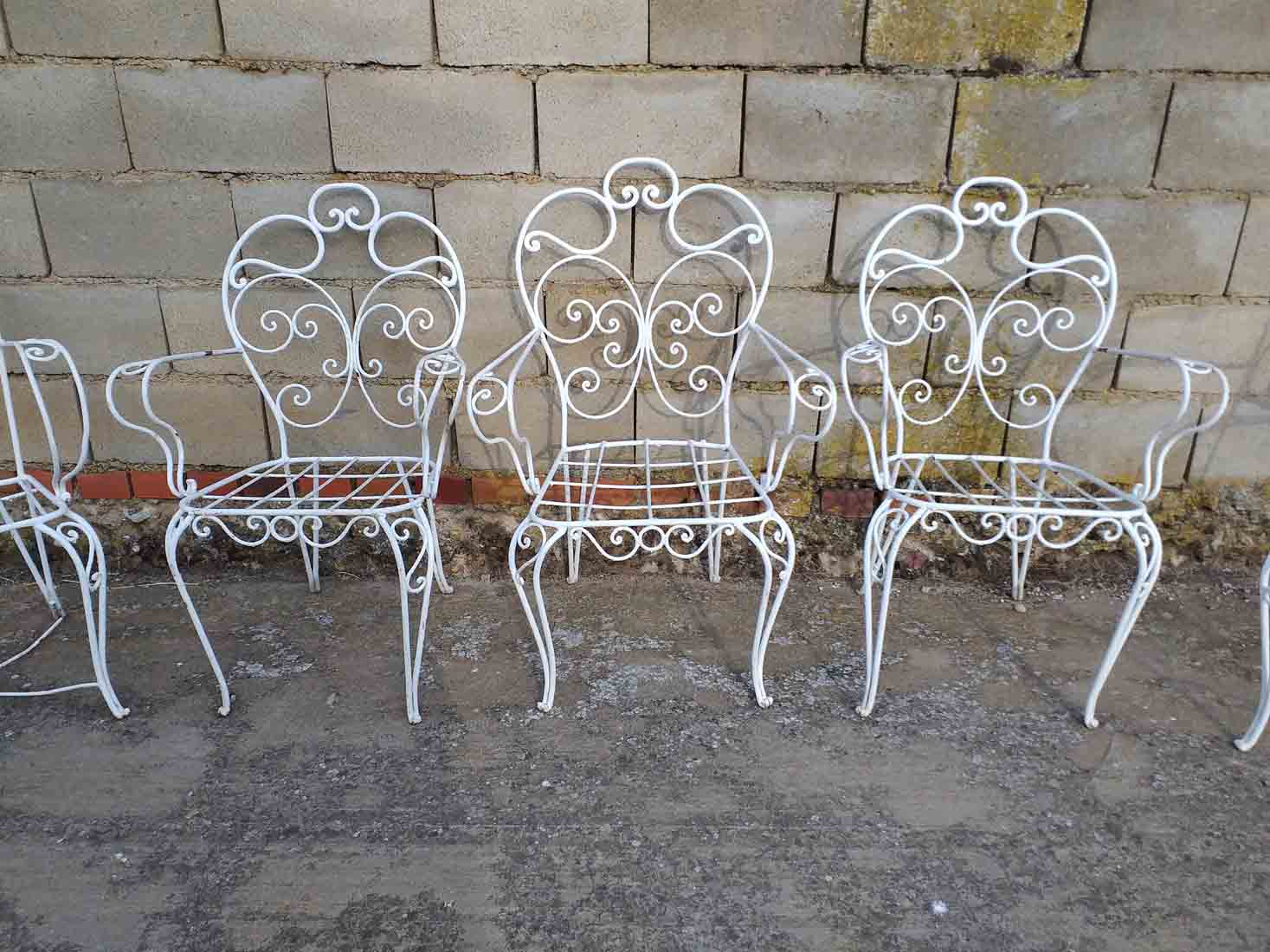 papi No pretencioso Multa 5 cinco sillas de hierro antiguas tipo pavo real. Silla de metal antiguas  vintage jardín terraza. | El Viejo Odeón