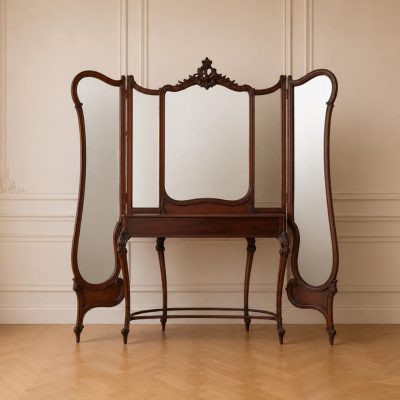 Tocador antiguo estilo Luis XV. Mueble vestidor antiguo estilo art Nouveau. Tocador estilo modernista.