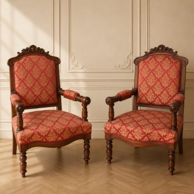 2 dos sillones antiguos estilo inglés Victoriano. Pareja butacas antiguas estilo isabelino portugués.