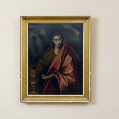 Cuadro copia pintura San Juan Evangelista El Greco, cuadro oleo sobre lienzo.