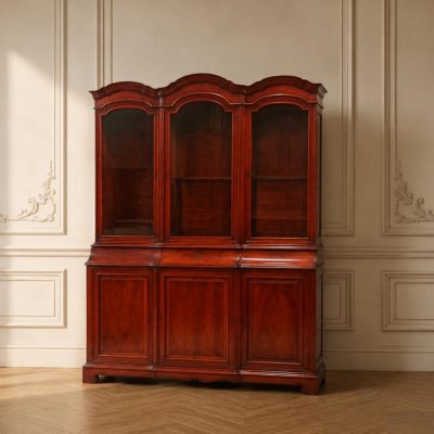 Aparador Mueble Salón Librero Despacho antiguo estilo inglés Victoriano. Vitrina Estantería Librería.