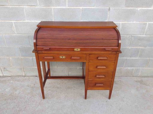 Escritorio antiguo persiana estilo Americano 1920. Bureau Buró Canterano Escritorio tapa antiguo Art Decó. - Imagen 3