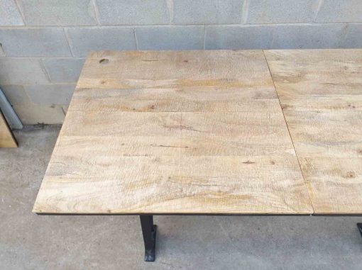 Gran mesa antigua hierro estilo Industrial. Mesa Taller grande Vintage. Mueble Mesa salón comedor. - Imagen 9