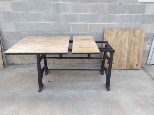 Gran mesa antigua hierro estilo Industrial. Mesa Taller grande Vintage. Mueble Mesa salón comedor. - Imagen 11