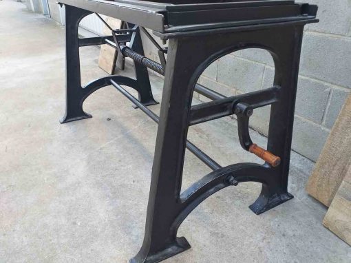 Gran mesa antigua hierro estilo Industrial. Mesa Taller grande Vintage. Mueble Mesa salón comedor. - Imagen 15