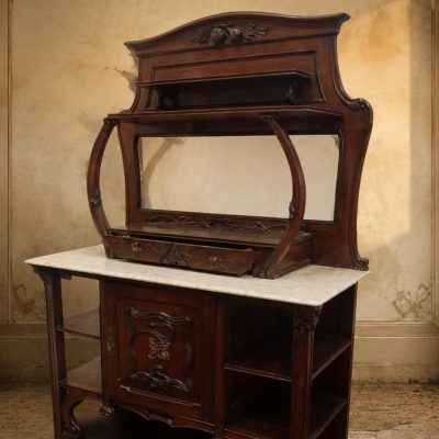 Aparador antiguo estilo Art Nouveau. Mueble Auxiliar Salón antiguo estilo Modernista.