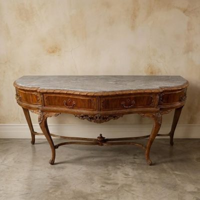 Consola antigua estilo Luis XV 185 cm. Mueble Gran consola antigua grande estilo Barroco Isabelino.