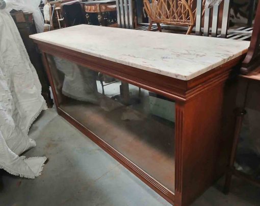 Mostrador antiguo con Mármol estilo inglés 170 cm. Mueble Mostrador antiguo con Vitrina Expositora. - Imagen 2