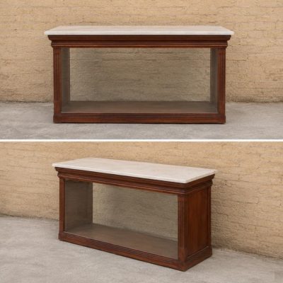 Mostrador antiguo con Mármol estilo inglés 170 cm. Mueble Mostrador antiguo con Vitrina Expositora.