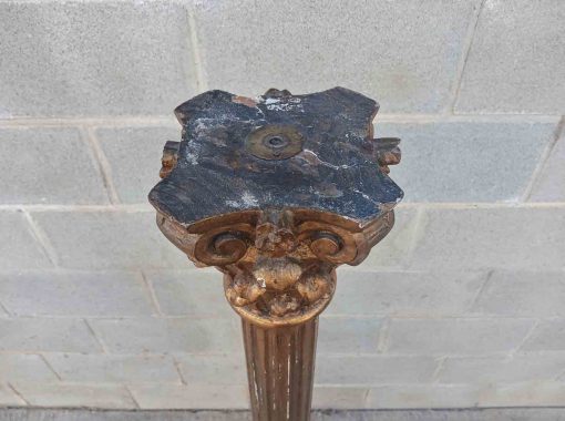 Columna antigua estilo Corintio pan de oro 145 cm. Lámpara de pie antigua Columna antigua dorada. - Imagen 5