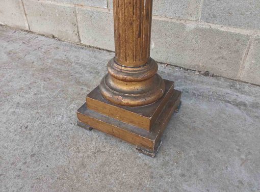 Columna antigua estilo Corintio pan de oro 145 cm. Lámpara de pie antigua Columna antigua dorada. - Imagen 6