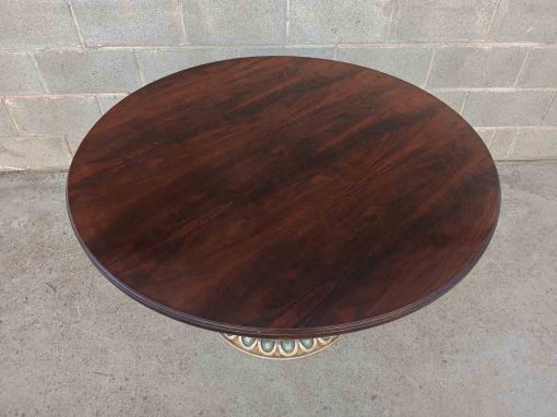 Mesa antigua estilo Luis XVI (110 cm). Mesa de salón antigua, Gran Velador, Mesa de juego jugadores. - Imagen 5