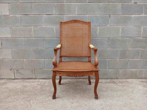 2 Dos Sillones antiguos rejilla estilo Luis XV. Butaca Silla antigua estilo Isabelino Luis XVI. - Imagen 3