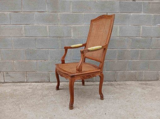 2 Dos Sillones antiguos rejilla estilo Luis XV. Butaca Silla antigua estilo Isabelino Luis XVI. - Imagen 4