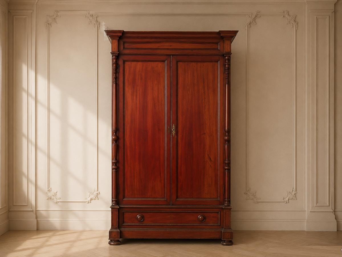 Armario antiguo estilo Alfonsino. Mueble ropero antiguo tipo Taquilla antigua estilo Industrial.