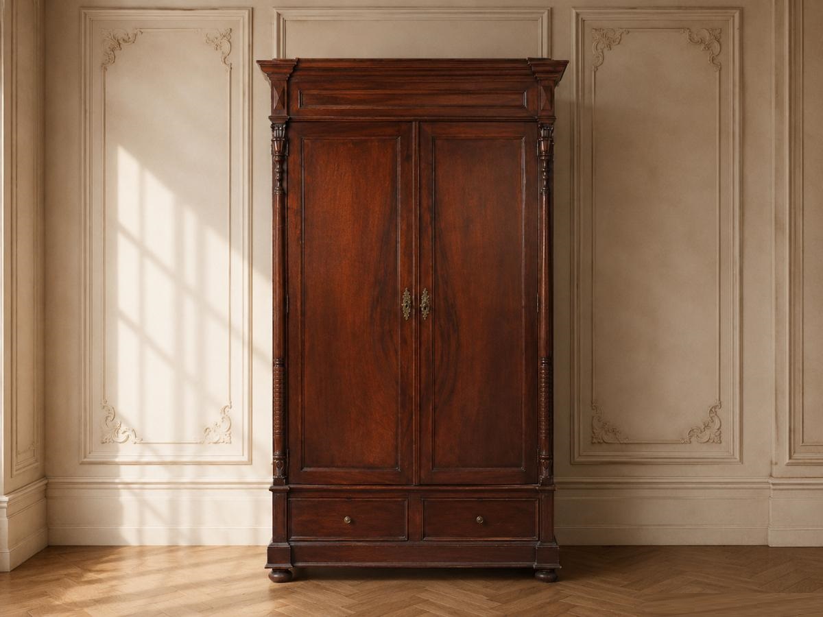 Armario antiguo estilo Alfonsino. Mueble ropero antiguo tipo Taquilla antigua estilo Industrial.