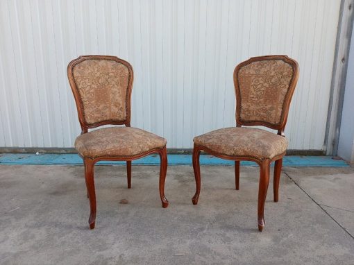 2 sillas antiguas estilo Luis XV. Pareja de Sillas antiguas estilo Isabelino. Silla antigua vintage.