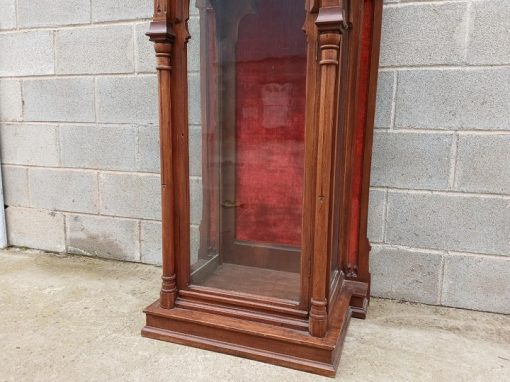 Capilla Hornacina Vitrina antigua estilo Gótico (165 cm). Mueble para Figura Santo Neogótico. - Imagen 3