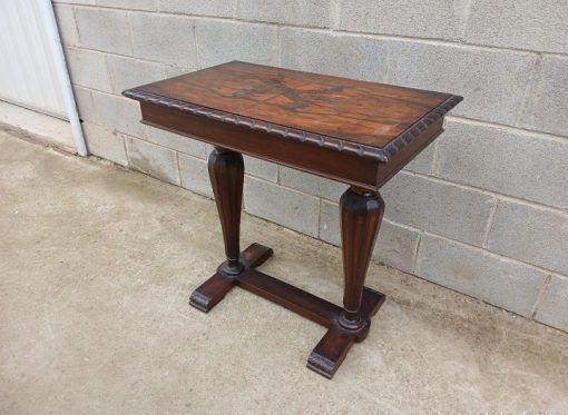 Consola Mesa Auxiliar antigua estilo Art Decó (75 cm). Mueble Auxiliar antiguo Columnas Modernista. - Imagen 2