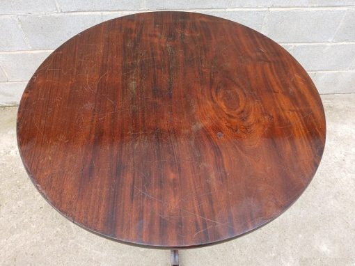 Mueble Mesa Auxiliar antigua inglés Victoriano (84 cm). Gran Velador antiguo grande (s. XIX). - Imagen 3