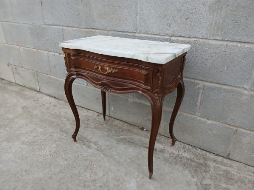 Mesa Auxiliar antigua estilo Luis XV. Mesita Dormitorio antigua, Mesilla de noche antigua Isabelino.