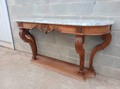 Consola antigua estilo Luis XV (176 cm). Gran Mueble Consola grande antigua mármol estilo Isabelino.