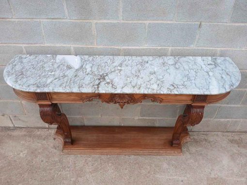 Consola antigua estilo Luis XV (176 cm). Gran Mueble Consola grande antigua mármol estilo Isabelino. - Imagen 3