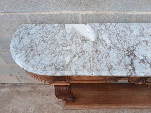 Consola antigua estilo Luis XV (176 cm). Gran Mueble Consola grande antigua mármol estilo Isabelino. - Imagen 4