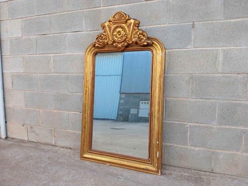 Espejo antiguo estilo Isabelino s.XIX (133 cm). Espejo antiguo dorado pan de oro estilo Luis XVI Luis Felipe.