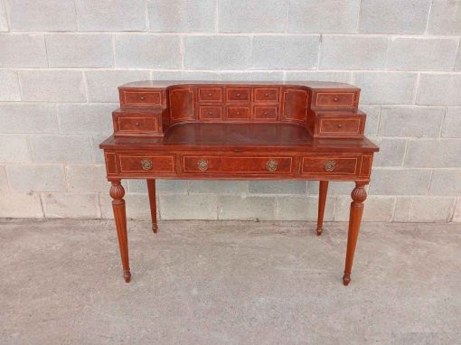 Escritorio antiguo estilo inglés Eduardiano. Mueble Secreter Secretaire antiguo Victoriano Luis XVI.
