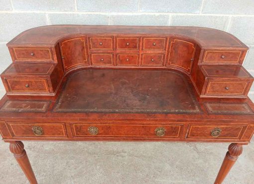 Escritorio antiguo estilo inglés Eduardiano. Mueble Secreter Secretaire antiguo Victoriano Luis XVI. - Imagen 3