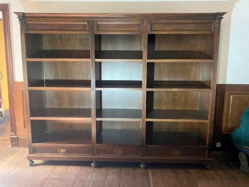 Mueble Salón Librero Biblioteca antiguo estilo inglés Victoriano. Estantería Librería antigua.