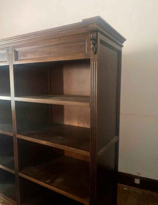 Mueble Salón Librero Biblioteca antiguo estilo inglés Victoriano. Estantería Librería antigua. - Imagen 2