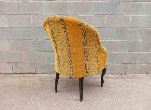 Butaca Silla Descalzadora antigua estilo Art Decó. Sillón antiguo Modernista 1920 retapizado. - Imagen 5