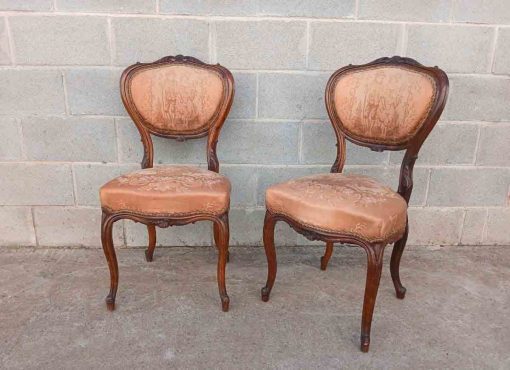4 Cuatro Sillas antiguas estilo Luis XV. Sillas antiguas estilo Isabelino Barroco. Silla antigua. - Imagen 3