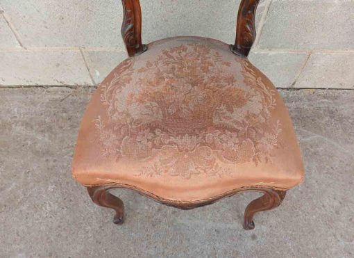 4 Cuatro Sillas antiguas estilo Luis XV. Sillas antiguas estilo Isabelino Barroco. Silla antigua. - Imagen 9