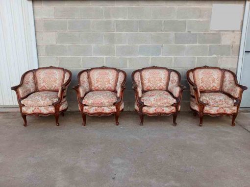 4 Cuatro Sillones antiguos estilo Luis XV. Sillón antiguo estilo Barroco Versallesco. - Imagen 2