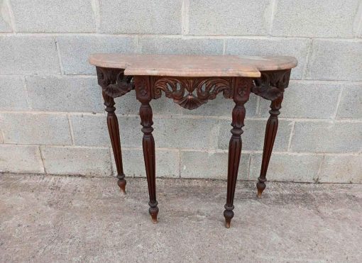Consola antigua estilo Luis XVI (90 cm). Mueble Consola antigua de madera estilo inglés.