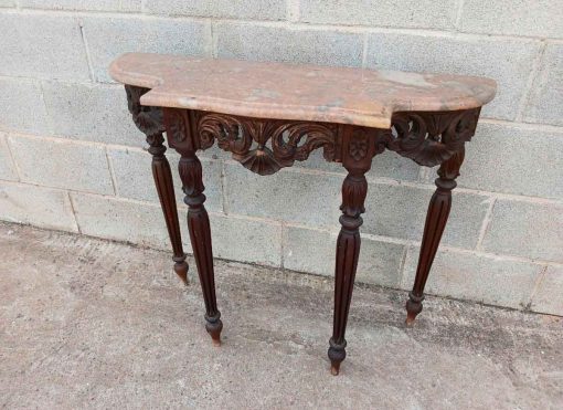 Consola antigua estilo Luis XVI (90 cm). Mueble Consola antigua de madera estilo inglés. - Imagen 2