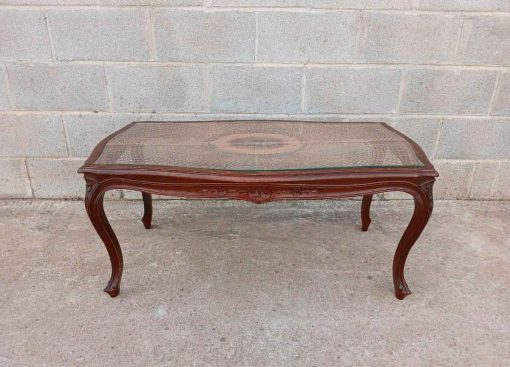 Mesa baja antigua centro de salón estilo Isabelino. Mesa auxiliar antigua estilo Luis XV. - Imagen 2