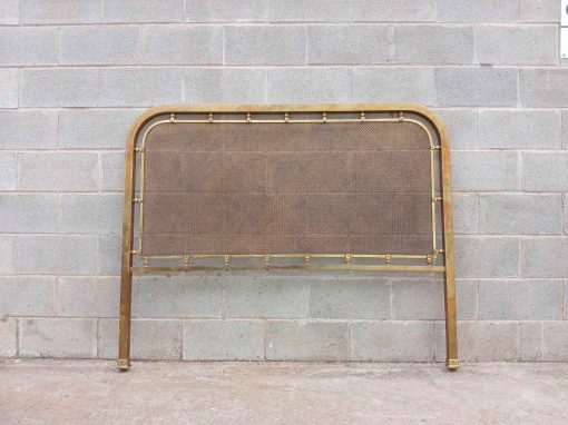 Cabecero antiguo diseño Mid Century 1960. Cama antigua vintage Cabecero rejilla bronce latón 150 cm.